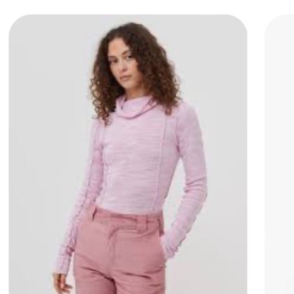 NEW Free People We the Free Everyday Layering Knit Top in Blush Lilac - Picture 3 of 6